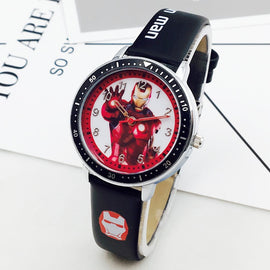 Hot Sale Marvel Hero Cartoon Watch Spiderman Students kids Watch Leather Quartz Watch Boys Birthday Gift 2019 Children Watch