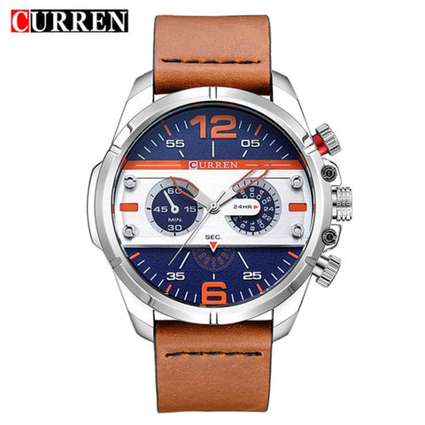 2019 CURREN New Watches Men Luxury Brand Army Military Watch Male Leather Sports Quartz Wristwatches Relogio Masculino 8259