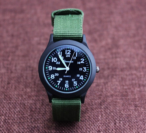 New arrived boy fashion sports colorful nylon casual child gift clock kids Luminous pointer quartz watch girls casual watch