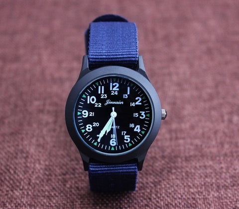 New arrived boy fashion sports colorful nylon casual child gift clock kids Luminous pointer quartz watch girls casual watch