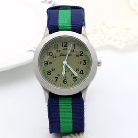 New arrived boy fashion sports colorful nylon casual child gift clock kids Luminous pointer quartz watch girls casual watch