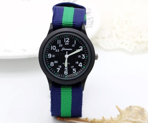 New arrived boy fashion sports colorful nylon casual child gift clock kids Luminous pointer quartz watch girls casual watch