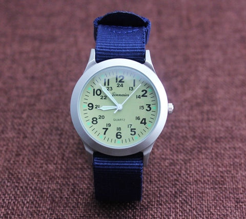 New arrived boy fashion sports colorful nylon casual child gift clock kids Luminous pointer quartz watch girls casual watch