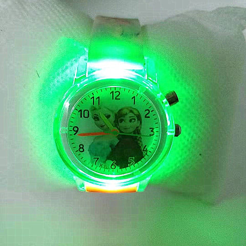 2019 Children's Watch with Electronic Colour Light Source Girls Gift Clocks Children's Wrist Princess Elsa Children's Watch