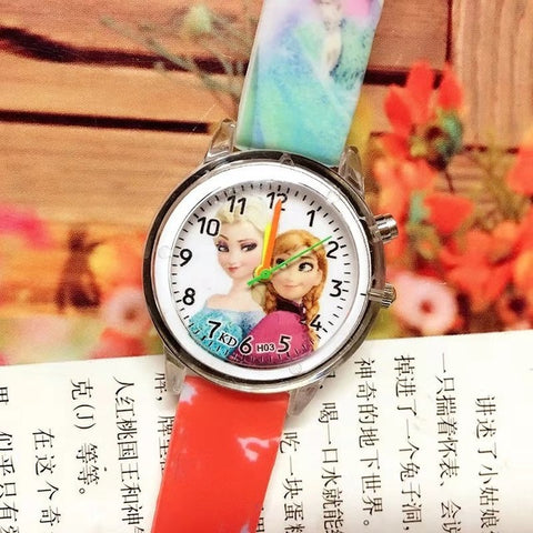 2019 Children's Watch with Electronic Colour Light Source Girls Gift Clocks Children's Wrist Princess Elsa Children's Watch