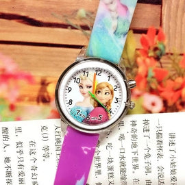 2019 Children's Watch with Electronic Colour Light Source Girls Gift Clocks Children's Wrist Princess Elsa Children's Watch