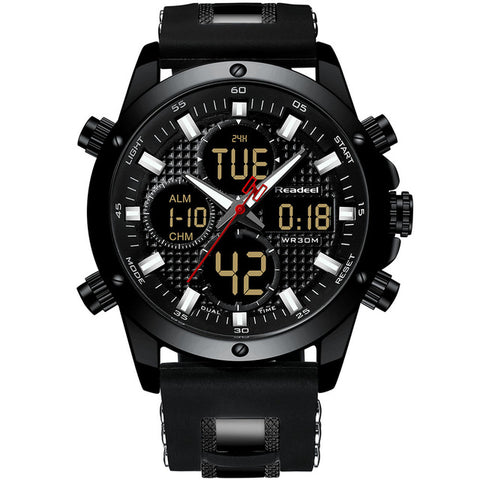 Mens Watches Top Brand Luxury Chronograph Gold Men Watch Quatz Digital Led Sport Watch Men Male Clock Man Waterproof Wristwatch