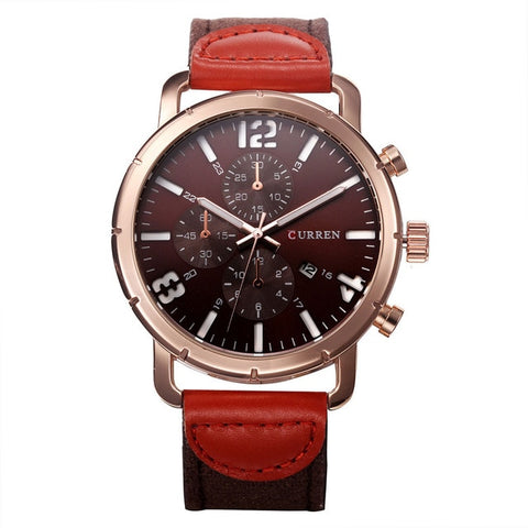 CURREN Mens Watches Top Brand Luxury Sport Quartz-Watch Leather Strap Clock Men Waterproof Wristwatch Relogio Masculino