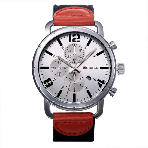 CURREN Mens Watches Top Brand Luxury Sport Quartz-Watch Leather Strap Clock Men Waterproof Wristwatch Relogio Masculino