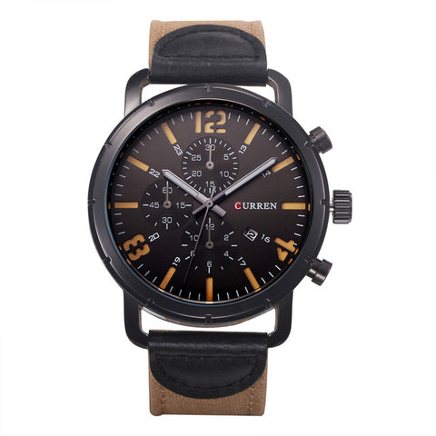 CURREN Mens Watches Top Brand Luxury Sport Quartz-Watch Leather Strap Clock Men Waterproof Wristwatch Relogio Masculino