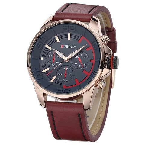 CURREN Mens Watches Top Brand Luxury Sport Quartz-Watch Leather Strap Clock Men Waterproof Wristwatch Relogio Masculino