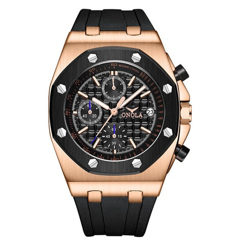 2019 ONOLA Luxury brand Fashion Sports Military Mens Watches Wristwatch clock metal Waterproof multifunctional quartz watch Men