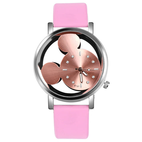 New Cartoon Watches Mickey Mouse Luxury Fashion Women's Watches Leather Ladies Watch Clock reloj mujer bayan kol saati relogio