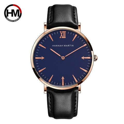 HM Fashion Watch Men 40mm Hot Ultra thin Wristwatches Mens Top Brand Luxury Leather Scrap Men's Watches DW Ultra thin Watch Men