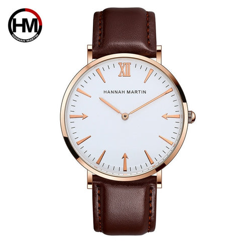 HM Fashion Watch Men 40mm Hot Ultra thin Wristwatches Mens Top Brand Luxury Leather Scrap Men's Watches DW Ultra thin Watch Men