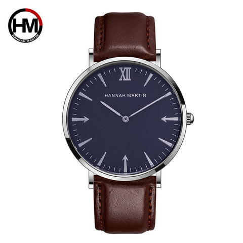 HM Fashion Watch Men 40mm Hot Ultra thin Wristwatches Mens Top Brand Luxury Leather Scrap Men's Watches DW Ultra thin Watch Men