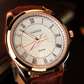 Classic Mens Business Watches Luxury Brand YAZOLE Quartz Watch Men Luminous Hands Sports Montre Homme PU Leather Male Clock xfcs