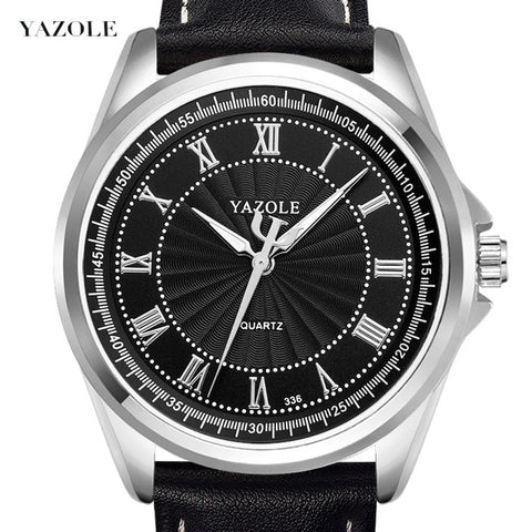 Classic Mens Business Watches Luxury Brand YAZOLE Quartz Watch Men Luminous Hands Sports Montre Homme PU Leather Male Clock xfcs