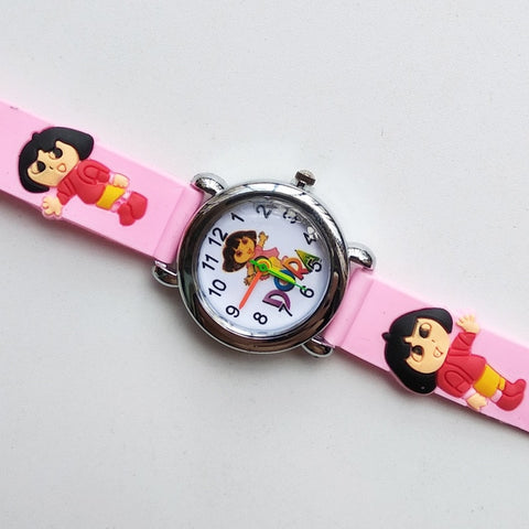 2019 New Children's watch Beautiful Girl Dora Pattern Student Birthday Gift Silicone kids Watches Q Version Of Child Pat clock