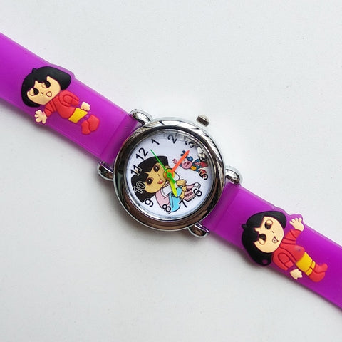 2019 New Children's watch Beautiful Girl Dora Pattern Student Birthday Gift Silicone kids Watches Q Version Of Child Pat clock