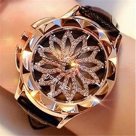 Watch Women Rhinestone Watches Ladies Watch Leather Big Dial Bracelet Women Wrist Watch  Crystal Relogio Feminino Clock