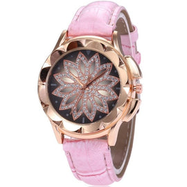 Watch Women Rhinestone Watches Ladies Watch Leather Big Dial Bracelet Women Wrist Watch  Crystal Relogio Feminino Clock