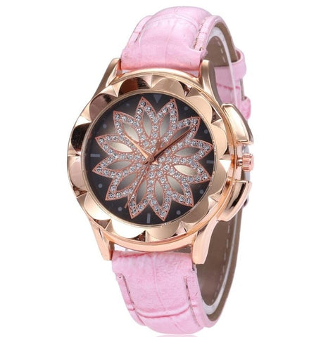 Watch Women Rhinestone Watches Ladies Watch Leather Big Dial Bracelet Women Wrist Watch  Crystal Relogio Feminino Clock