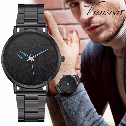 Hot Sale Fashion Men Stainless Steel Sport Watches Casual Luxury Quartz Watch Men's Watch Vansvar Clock Relogio Masculino