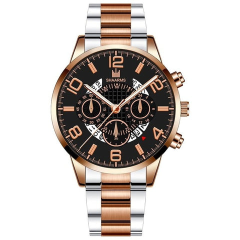 Men's Business Watch Luxury Stainless Steel Strap Casual Waterproof Quartz Watches Men Date Calendar Display Wrist Watch Clock