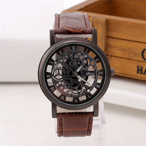 New Men Luxury Stainless Steel Quartz Military Sport Leather Band Dial Wrist Watch luxury watch strap 25mm #2d6