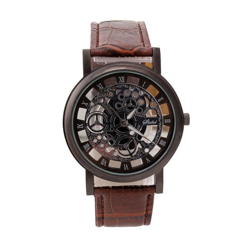 New Men Luxury Stainless Steel Quartz Military Sport Leather Band Dial Wrist Watch luxury watch strap 25mm #2d6