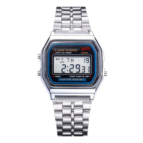 Ultra-thin F91w sports Children's electronic watches alarm children clock Stainless Steel strap men watch for kid boy girl gift