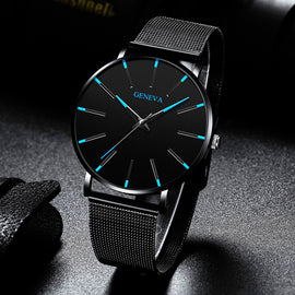 Relogio Masculino Minimalism Men's Fashion Ultra-thin Watches Simple Men Business Stainless Steel Mesh Band Quartz Watch