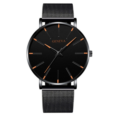 Relogio Masculino Minimalism Men's Fashion Ultra-thin Watches Simple Men Business Stainless Steel Mesh Band Quartz Watch