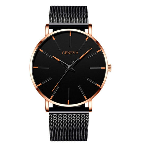 Relogio Masculino Minimalism Men's Fashion Ultra-thin Watches Simple Men Business Stainless Steel Mesh Band Quartz Watch