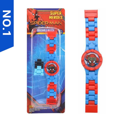 Children Toys Building Blocks Watch Batman Spiderman iron Man Avengers Toy Figures Bricks Compatible legoed watch For Child Kid