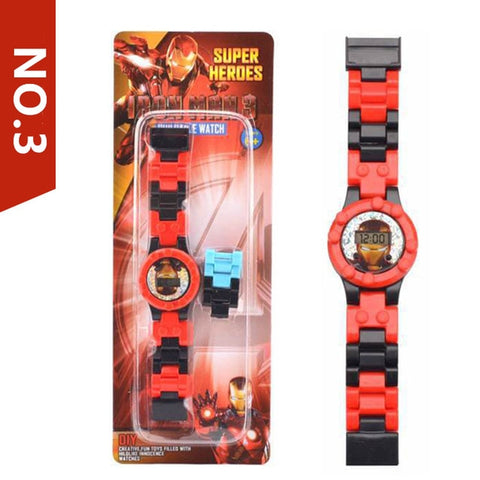 Children Toys Building Blocks Watch Batman Spiderman iron Man Avengers Toy Figures Bricks Compatible legoed watch For Child Kid