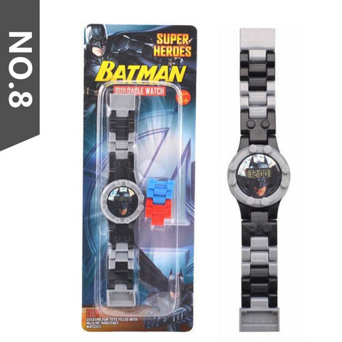 Children Toys Building Blocks Watch Batman Spiderman iron Man Avengers Toy Figures Bricks Compatible legoed watch For Child Kid