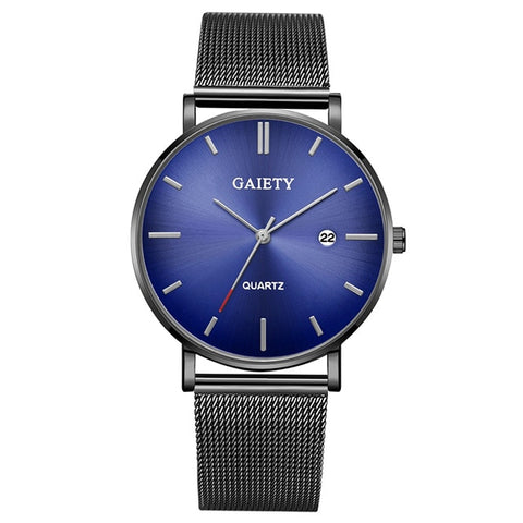 Mens Watches Top Brand Luxury Ultra Thin Quartz Man Wristwatch Fashion Men's Aurora Gradient Watch Casual Mesh Steel Male Clock