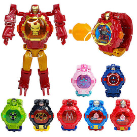 2019 New Superhero Robot Children's Watch Toy for Children's Birthday Christmas Gift Girl Boy Watch Deformation Toy Wristwatch