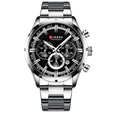 New CURREN Top Brand Luxury Fashion Mens Watches Stainless Steel Chronograph Quartz Watch Men Sport Male Clock Relogio Masculino