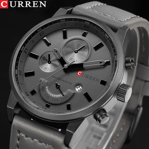 CURREN Men's Casual Sport Quartz Watch Mens Watches Top Brand Luxury Quartz-Watch Leather Military Watch Wrist Male Clock Drop