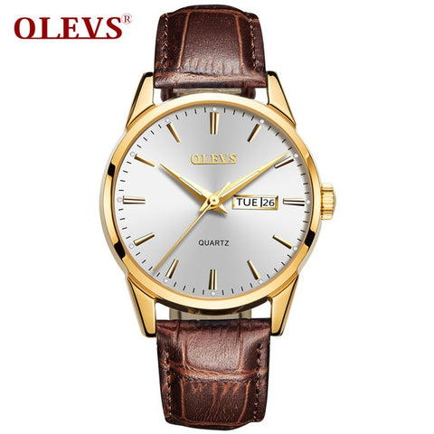 OLEVS Mens Watches Top Brand Luxury Quartz Wrist watch reloj hombre Fashion Casual Business Leather Men Watch Relogio Masculino