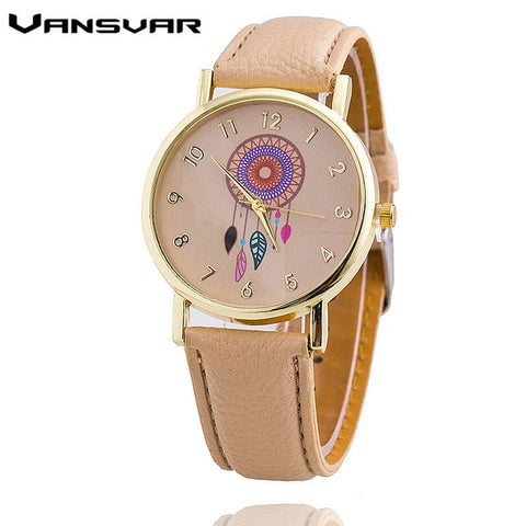 Women Dreamcatcher Watch Fashion Casual Leather Strap Ladies Quarzt Watches Relogio Feminino