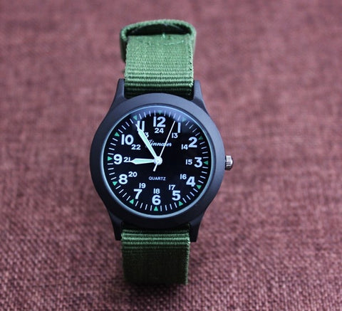 New arrived boy fashion sports nylon watch promotion kids Luminous pointer quartz watch girls casual watch