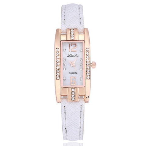 New 2018 Small Dial Women casual wristwatch Ladies Leather rhinestone Quartz Watch female Elegant Simple rectangle dress clock