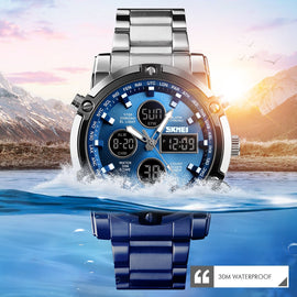 SKMEI 1389 Mens Quartz Analog Watch Luxury Fashion Sport Wristwatch Waterproof Stainless Male Watches Clock Relogio Masculino