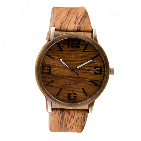 Fashion Watches 2018 Women Men Quartz Wristwatches Casual Wooden Color Leather Strap Watch Reloj Mujer Women Watch Montre Homme