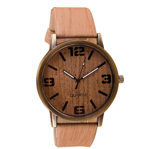 Fashion Watches 2018 Women Men Quartz Wristwatches Casual Wooden Color Leather Strap Watch Reloj Mujer Women Watch Montre Homme