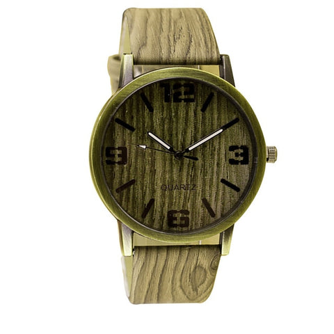 Fashion Watches 2018 Women Men Quartz Wristwatches Casual Wooden Color Leather Strap Watch Reloj Mujer Women Watch Montre Homme